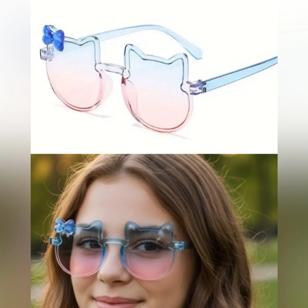 🆕Kids: HELLO KITTY THEMED Cat-Ear Sunglasses - Pink and Blue